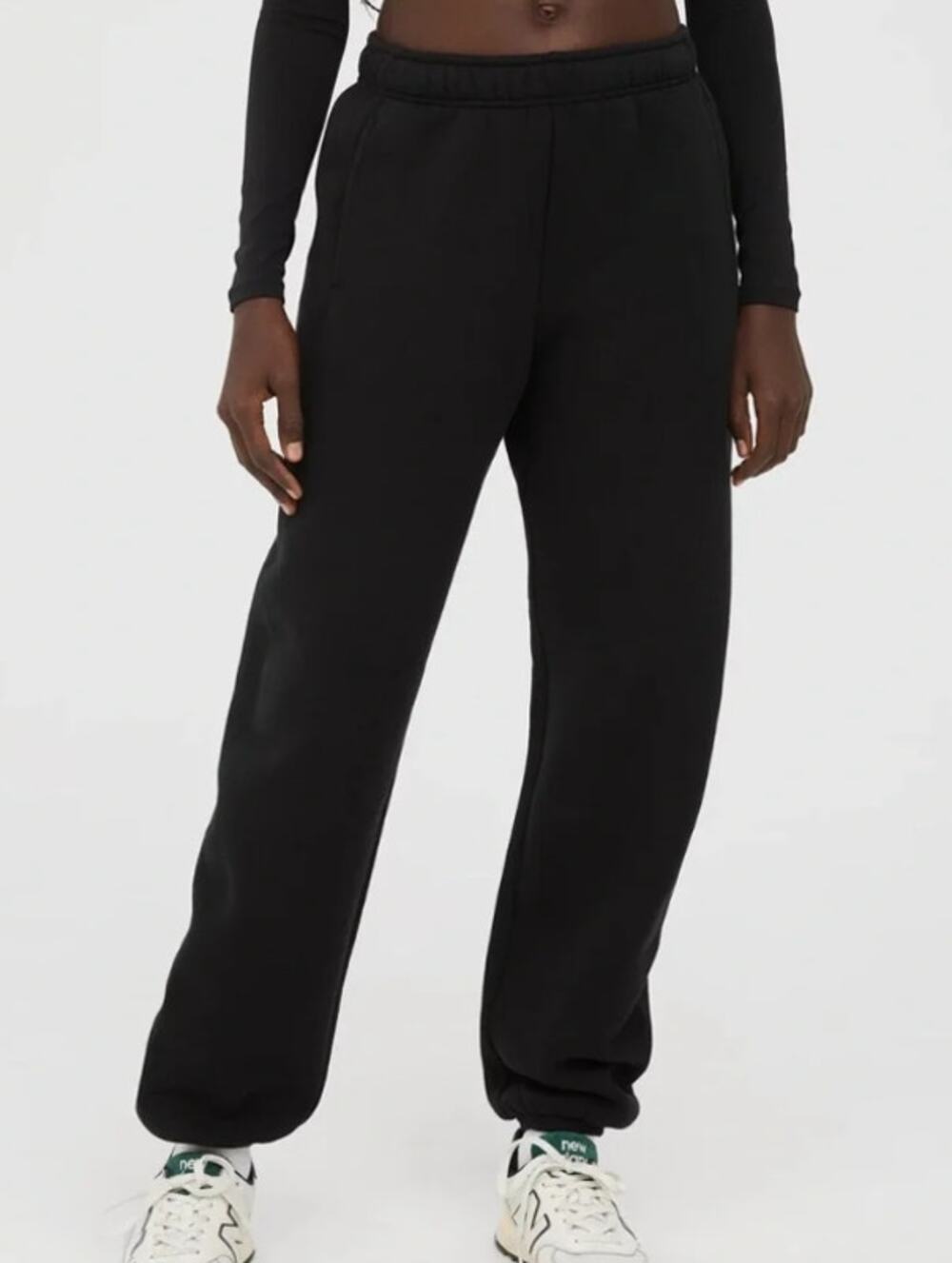 Offline By Aerie Cloud Fleece Jogger Black Pull On Sweatpants Women's XXS